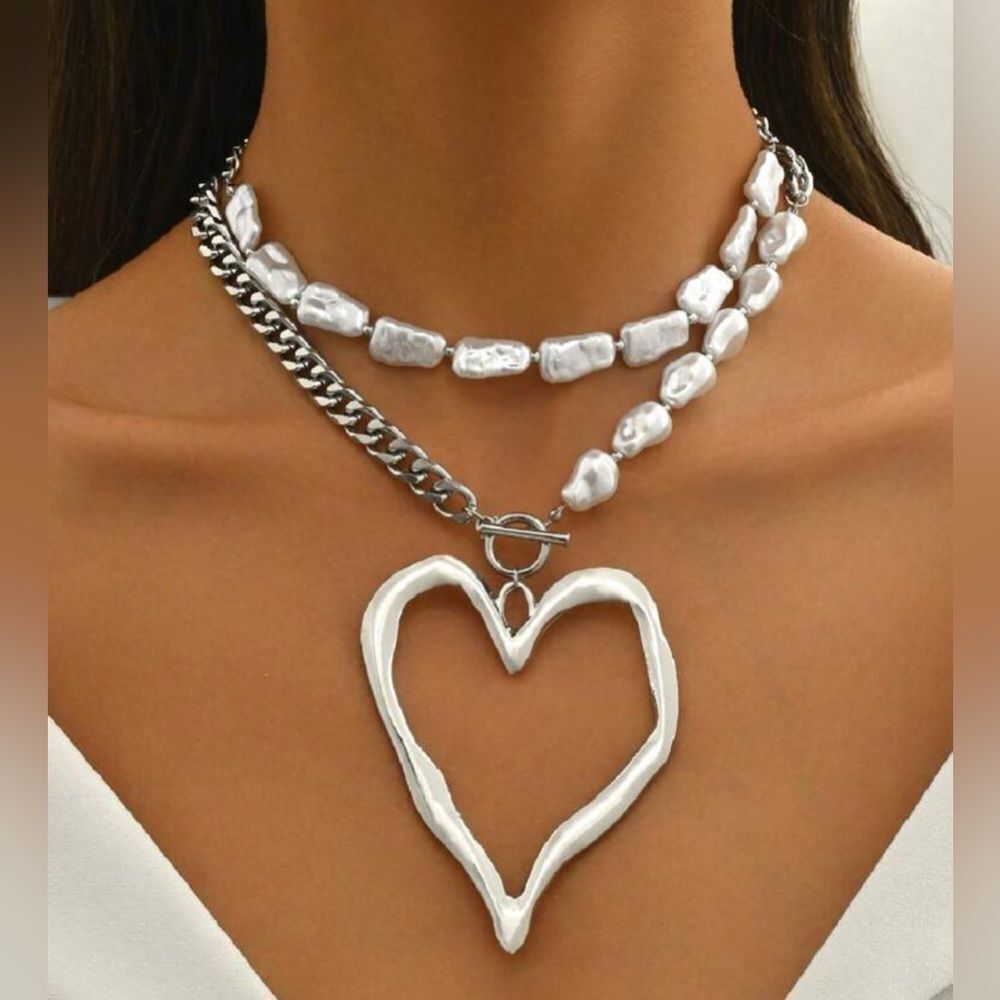 Silver Heart Pendant Necklace S957 - Picture 2 of 4